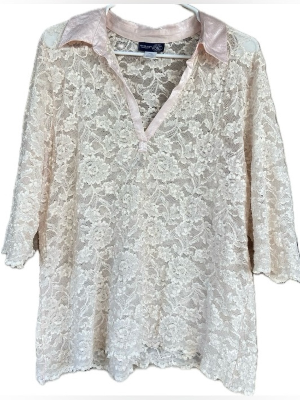 Vintage 90s Floral Sheer Lace Blouse Romantic Coquette Cottage Soft Fairy 18/20